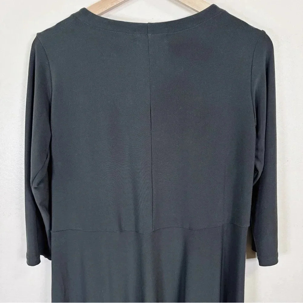 Sympli Hi Low Assymetric Three Quarter Sleeve Tunic  Grey Sage - Picture 14 of 16